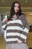 Big Softie Block Stripe Cobain Knit Mocha